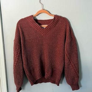 Dusty Mauve Pink Rose Sweater